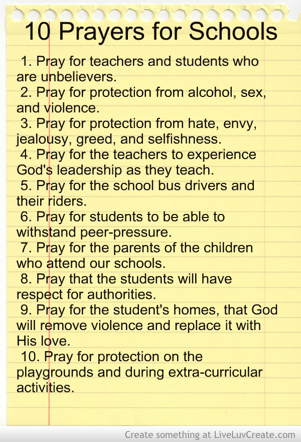 10 Prayers for Schools