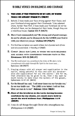Prayer in Every City 10 Bible Verses on Boldness and Courage