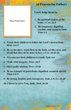 Prayer in Every City 10 Prayers for Fathers
