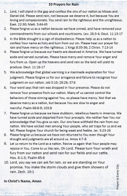 Prayer in Every City 10 Prayers for Rain