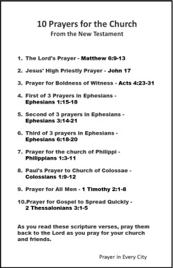 Prayer in Every City 10 Prayers for the Church from the New Testament