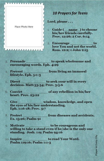 10 Prayers for Teens updated