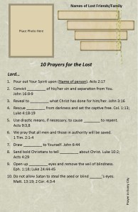 10 Prayers for the Lost words