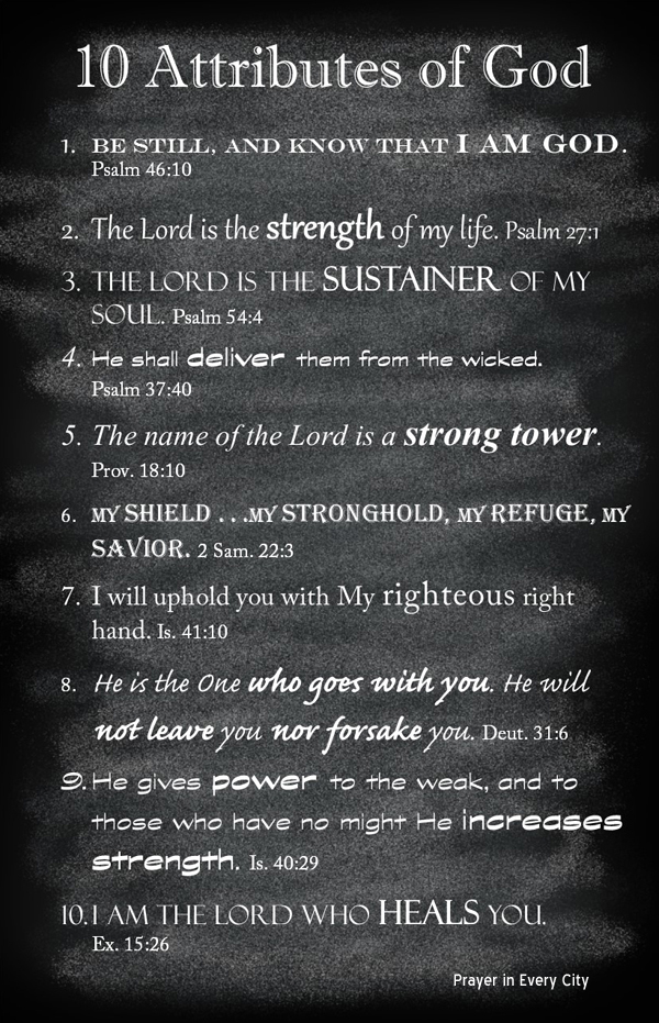 10 Attributes of God pin