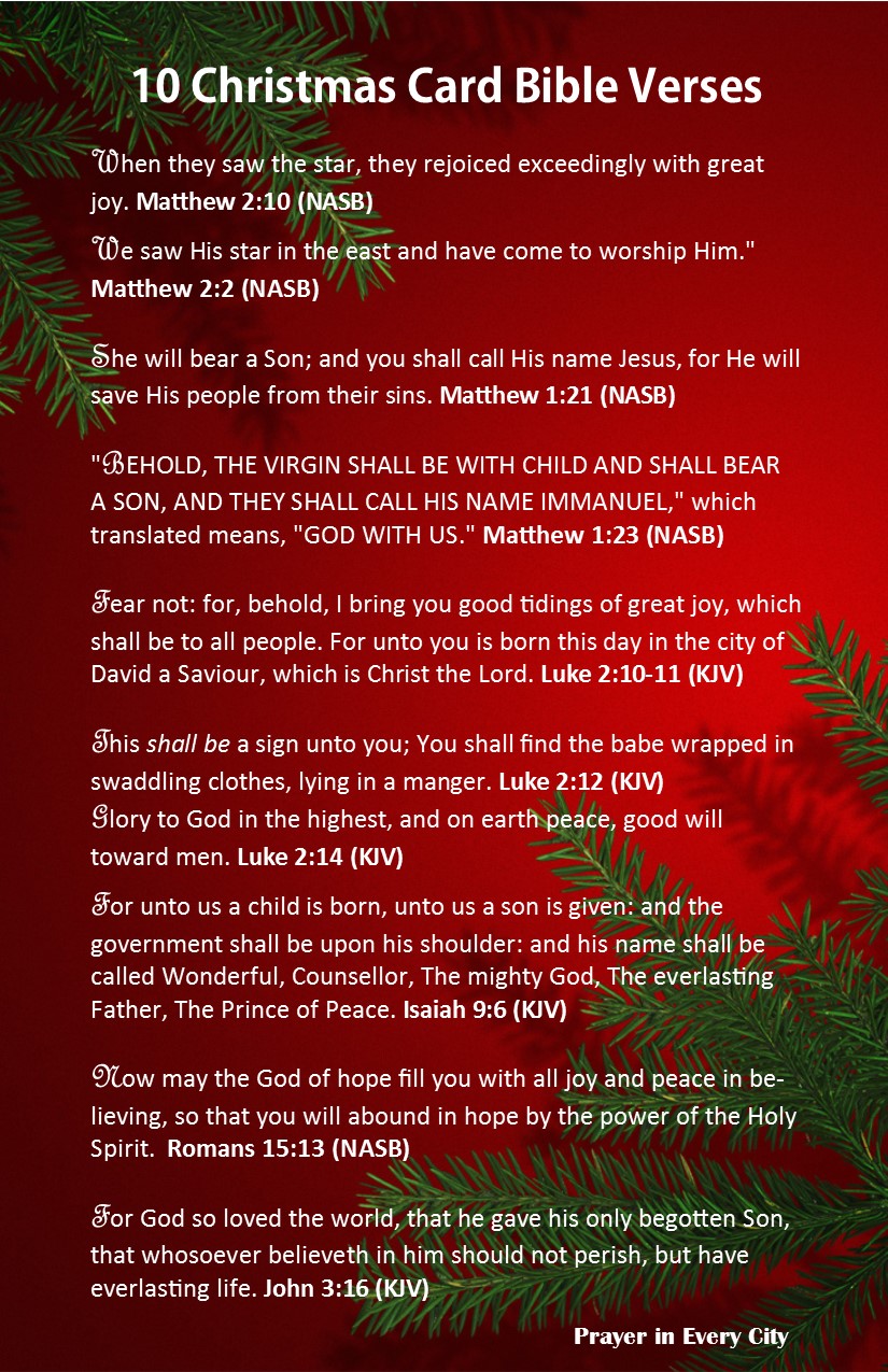 10 Christmas Card Bible Verses