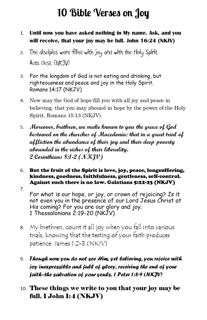 10 Bible Verses on Joy