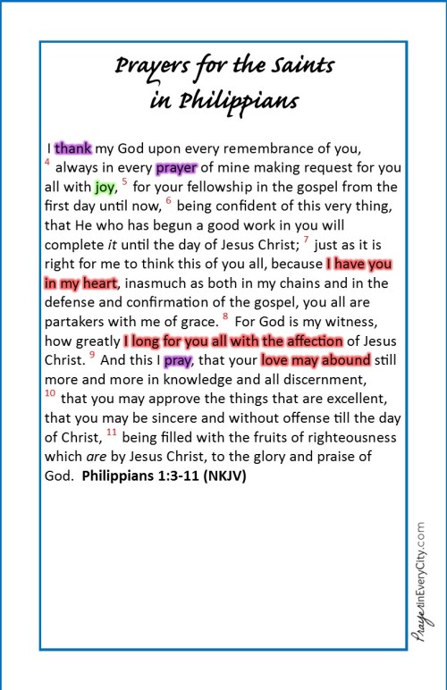 Prayers for the Saints in Philippians
