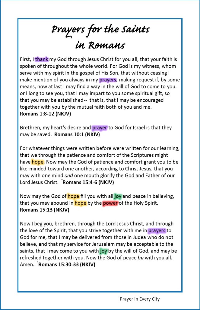 Paul's prayers for the church of Rome